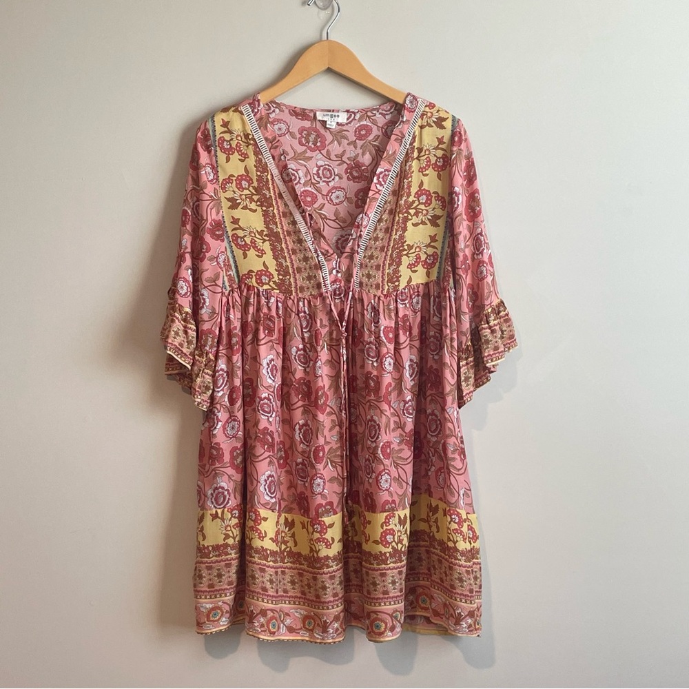 NWOT Umgee Boho Floral Cottage Core Boho Dress Festival Indie Whimsy Size S - Picture 7 of 9